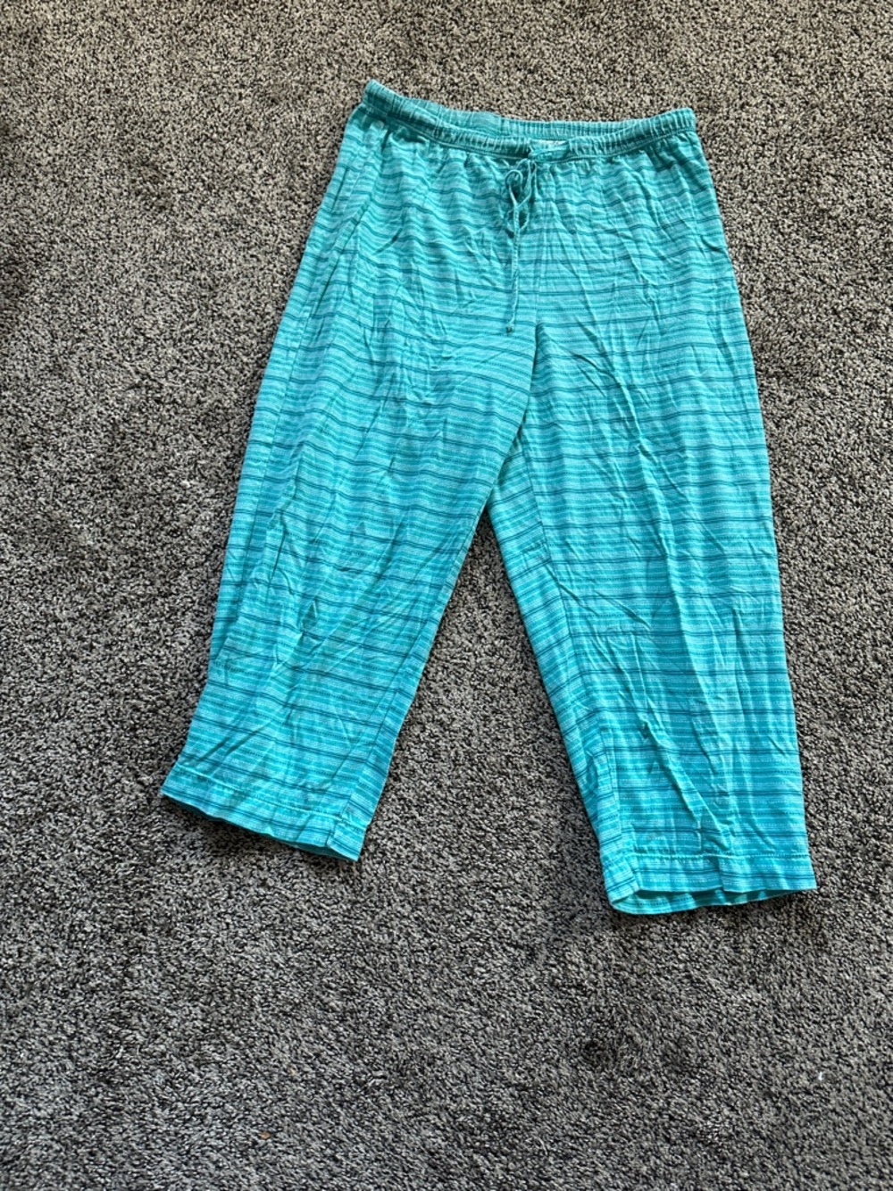 Kids Teal Stripe Pull-On Sleepwear Pants S/CH 4-6